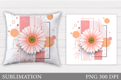 Flowers Pillow Design. Floral Pillow Sublimation Product Image 1