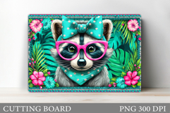 Cute Raccoon Cutting Board. Cute Raccoon Sublimation Product Image 1