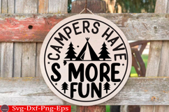 Camping Round Sign SVG Design Outdoor Sign Camping SVG Product Image 1