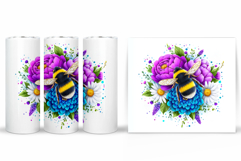 Bee Tumbler Design. Flowers Tumbler Sublimation Product Image 2