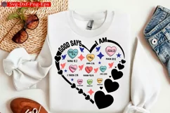 God Says Self Love Valentine PNG Heart Christian | Va Product Image 1