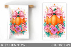 Pumpkin Kitchen Towel. Flowers Kitchen Towel Design Product Image 1