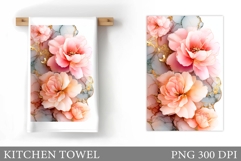 Flowers Kitchen Towel. Floral Kitchen Towel Sublimation Product Image 1