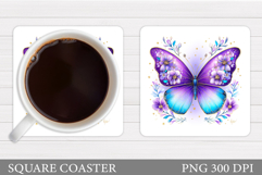 Butterfly Coaster Design. Butterfly Sublimation Product Image 1