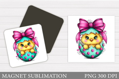 Easter Chick Magnet Design. Chick Easter Magnet Sublimation Product Image 1