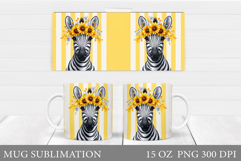 Zebra Mug Wrap Design. Zebra Mug Sublimation Product Image 1