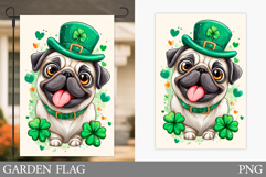 St Patrick Dog Garden Flag. St Patrick Garden Flag Design Product Image 1