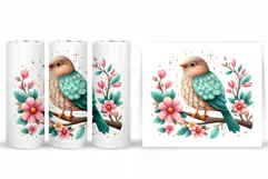 Cute Bird Tumbler Design. Cute Bird Sublimation Product Image 2