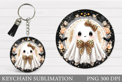 Halloween Ghost Keychain. Halloween Keychain Sublimation Product Image 1