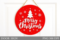 Christmas Door Sign Design. Merry Christmas Door Sign Product Image 1