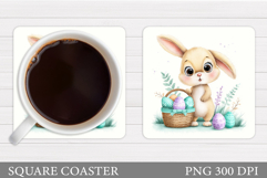 Easter Bunny Coaster. Bunny Easter Coaster Design Product Image 1