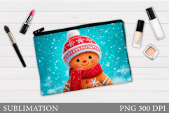 Gingerbread Cosmetics Bag. Christmas Makeup Bag Sublimation Product Image 1