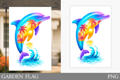 Dolphin Garden Flag Design. Dolphin Sublimation Product Image 1