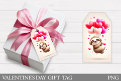 Valentines Sloth Gift Tag. Valentines Gift Tag Printable Product Image 1