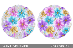 Floral Wind Spinner Sublimation. Flowers Wind Spinner Design Product Image 1