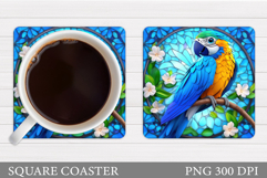 Parrot Square Coaster Design. Parrot Coaster Sublimation Product Image 1