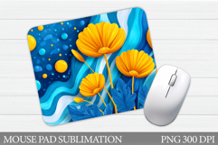 Flowers Mouse Pad Sublimation. Floral Mouse Pad Design Product Image 1