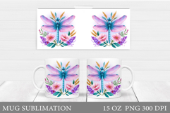Dragonfly Mug Design. Dragonfly Sublimation Product Image 1