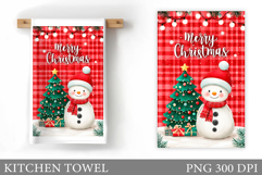 Snowman Kitchen Towel Design. Christmas Kitchen Towel Product Image 1