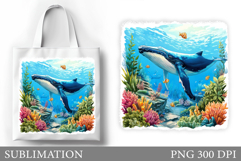 Whale Sublimation. Whale Tote Bag Sublimation Product Image 1
