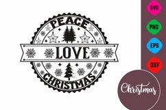 Farmhouse Christmas Round Sign SVG Design Product Image 1