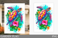 Sea Turtle Garden Flag Design. Sea Turtle Sublimation Product Image 1