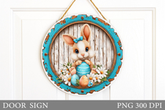 Easter Bunny Door Sign Sublimation. Easter Door Sign Design Product Image 1