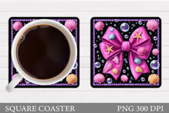 Sea Bow Coaster Design. Summer Coaster Sublimation Product Image 1
