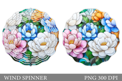 Floral Wind Spinner Sublimation. Flowers Wind Spinner Design Product Image 1