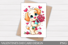 Valentines Dog Card Printable. Valentines Card Design Product Image 1
