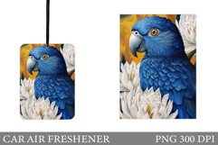 Parrot Car Air Freshener. Tropical Flowers Car Air Freshener Product Image 1