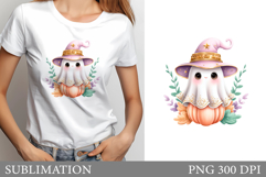 Halloween Ghost Sublimation. Cute Ghost T-Shirt Design Product Image 1