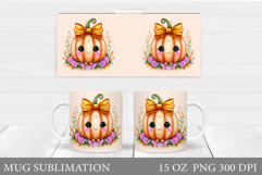 Cute Pumpkin Mug Sublimation. Pumpkin Mug Design Product Image 1