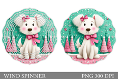 Christmas Dog Wind Spinner. Christmas Wind Spinner Design Product Image 1