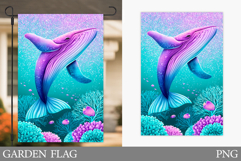 Whale Garden Flag Design. Whale Sublimation Product Image 1