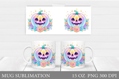 Iridescent Pumpkin Mug Design. Halloween Mug Sublimation Product Image 1