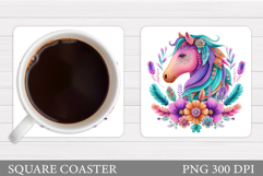 Horse Coaster Design. Cute Horse Sublimation Product Image 1
