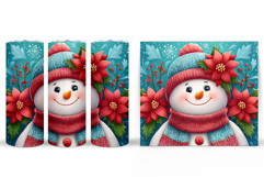 Cute Snowman Tumbler. Christmas Snowman Tumbler Sublimation Product Image 2