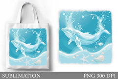 Whale Sublimation. Whale Tote Bag Sublimation Product Image 1