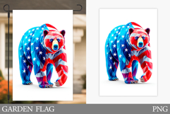 Patriotic Bear Garden Flag. Patriotic Garden Flag Design Product Image 1