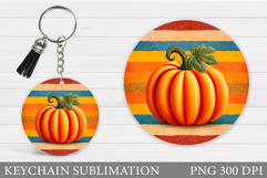 Fall Pumpkin Keychain Sublimation. Pumpkin Keychain Design Product Image 1