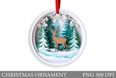 Reindeer Christmas Ornament. Christmas Ornament Sublimation Product Image 1