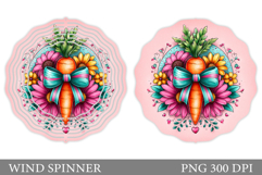 Carrot Wind Spinner Sublimation. Flowers Wind Spinner Design Product Image 1