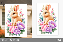 Cute Bunny Garden Flag. Summer Garden Flag Design Product Image 1
