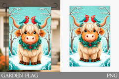 Christmas Cow Garden Flag. Christmas Garden Flag Sublimation Product Image 1