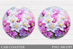 Flowers Car Coaster Design. Flowers Car Coaster Sublimation Product Image 1