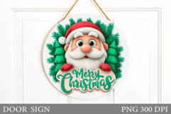 Cute Santa Claus Door Sign. Christmas Door Sign Sublimation Product Image 1