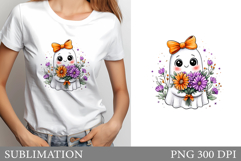 Cute Ghost Sublimation. Cute Ghost T-Shirt Design Product Image 1