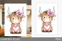 Valentines Cow Garden Flag. Valentines Garden Flag Design Product Image 1