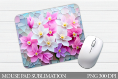 Floral Mouse Pad Sublimation. Flowers Mouse Pad Design Product Image 1